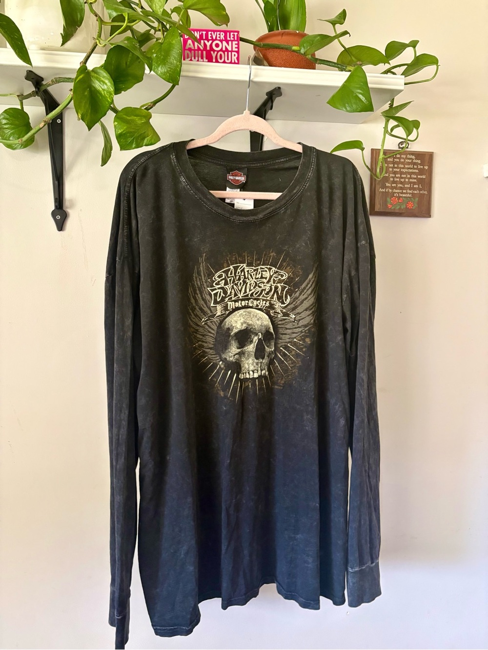 Harley-Davidson Black Long Sleeve Skull Graphic Tee